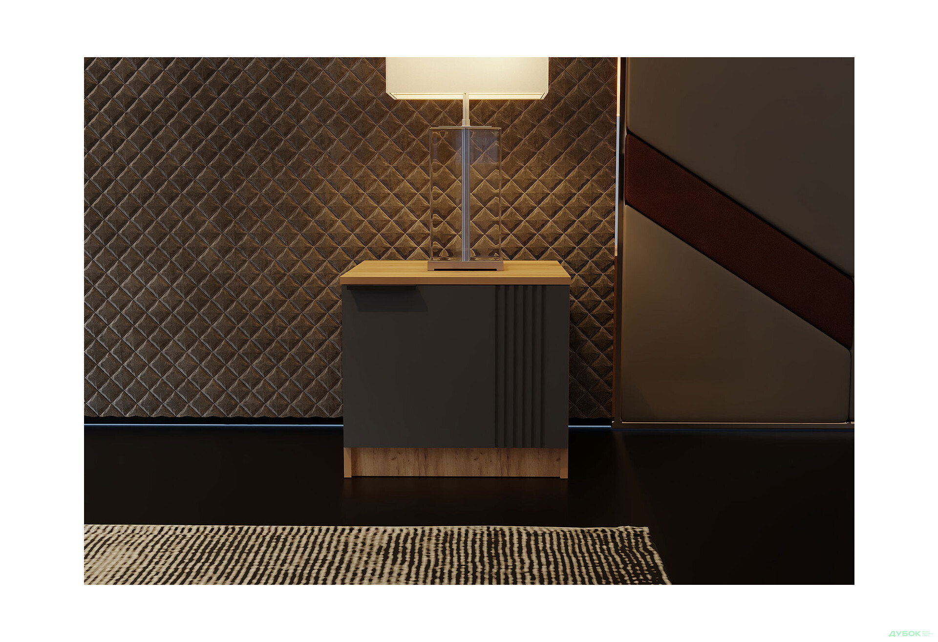 Изображение 3 - Прикроватная тумба Viant АРС правая с 1 дверцей 50 см, тахо / темно-серый RAL 7012