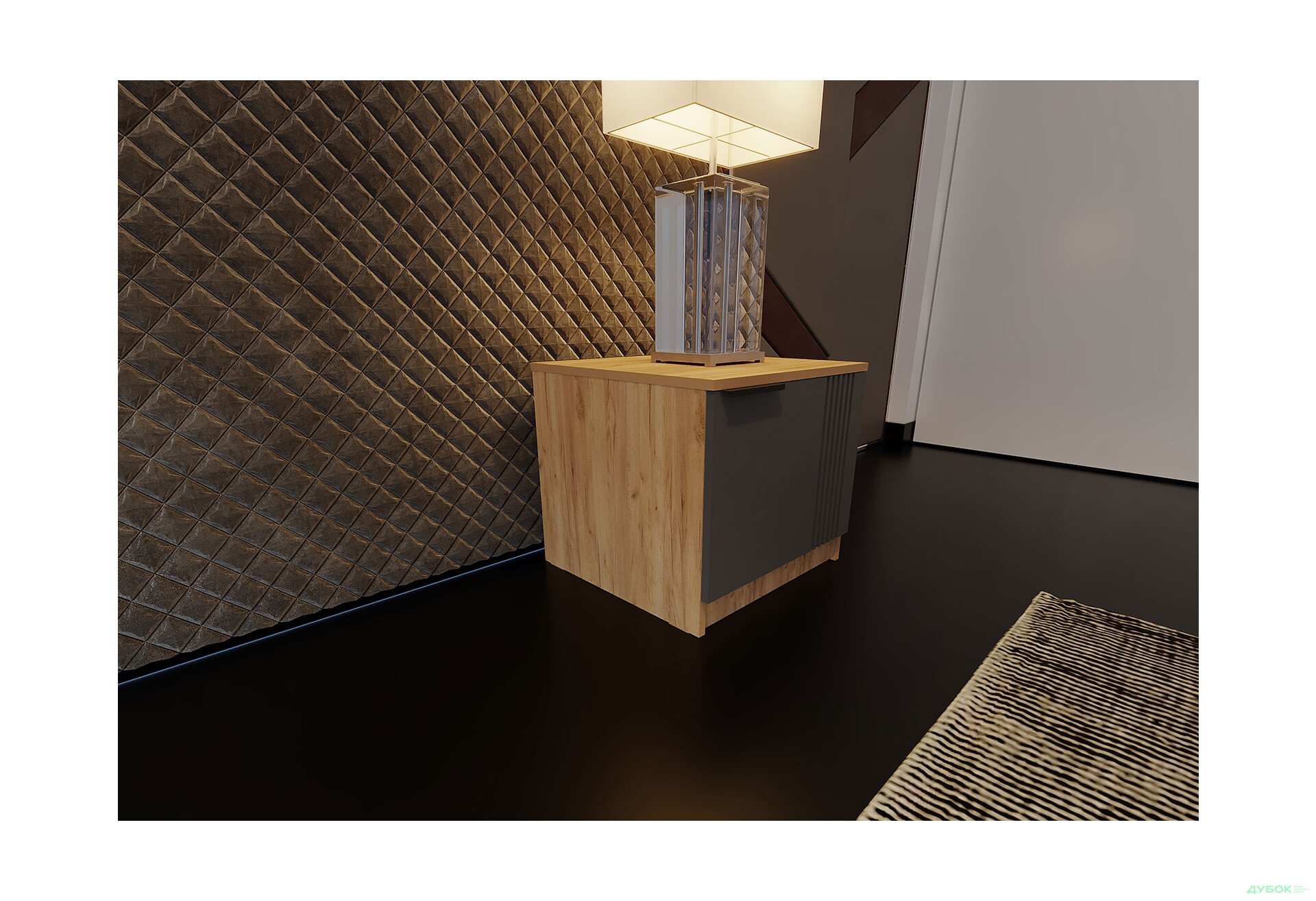 Изображение 2 - Прикроватная тумба Viant АРС правая с 1 дверцей 50 см, тахо / темно-серый RAL 7012