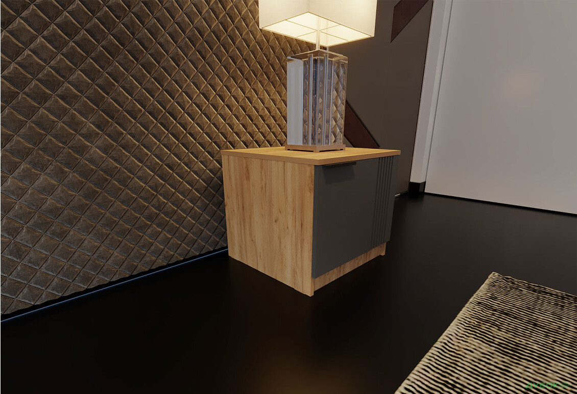 Изображение 2 - Прикроватная тумба Viant АРС правая с 1 дверцей 50 см, тахо / темно-серый RAL 7012