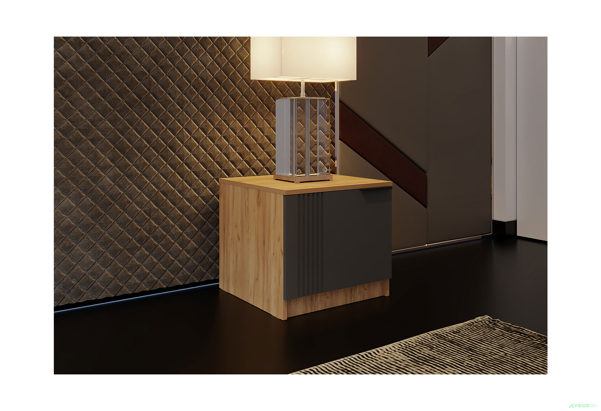 Изображение 2 - Прикроватная тумба Viant АРС левая с 1 дверцей 50 см, тахо / темно-серый RAL 7012