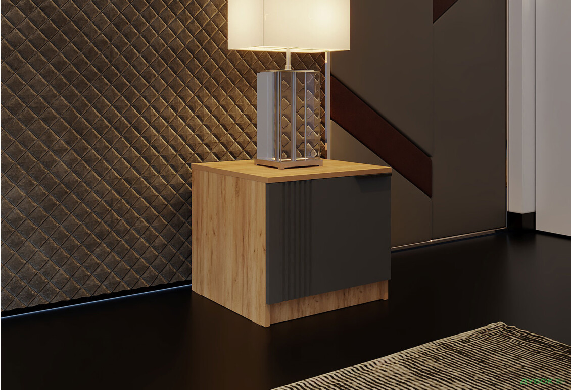 Изображение 2 - Прикроватная тумба Viant АРС левая с 1 дверцей 50 см, тахо / темно-серый RAL 7012