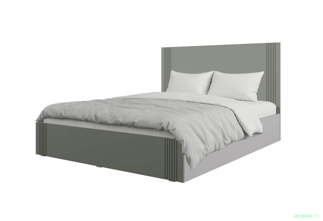 Кровать двухспальная Viant АРС с вкладом ДСП 160х200 см, серый/серый RAL 7004