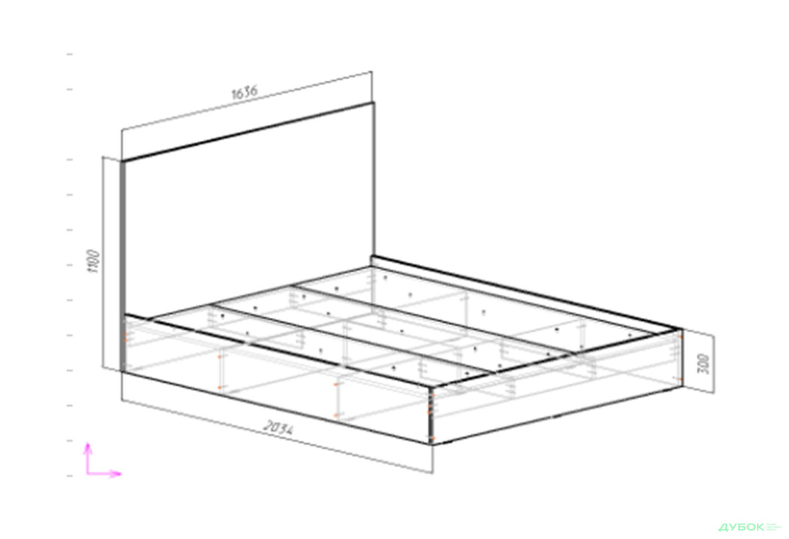 Зображення 5 - Ліжко двоспальне Viant АРС із вкладом ДСП 160х200 см, тахо / кашемір