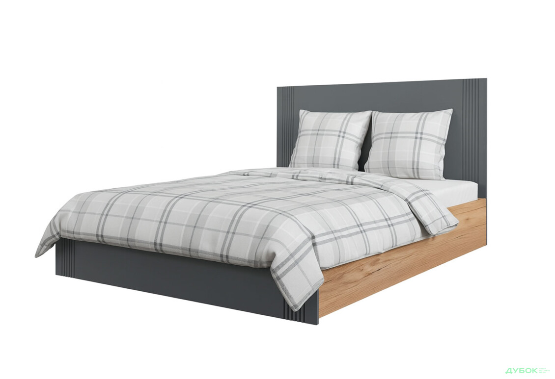 Ліжко двоспальне Viant АРС із вкладом ДСП 160х200 см, тахо / темно-сірий RAL 7012