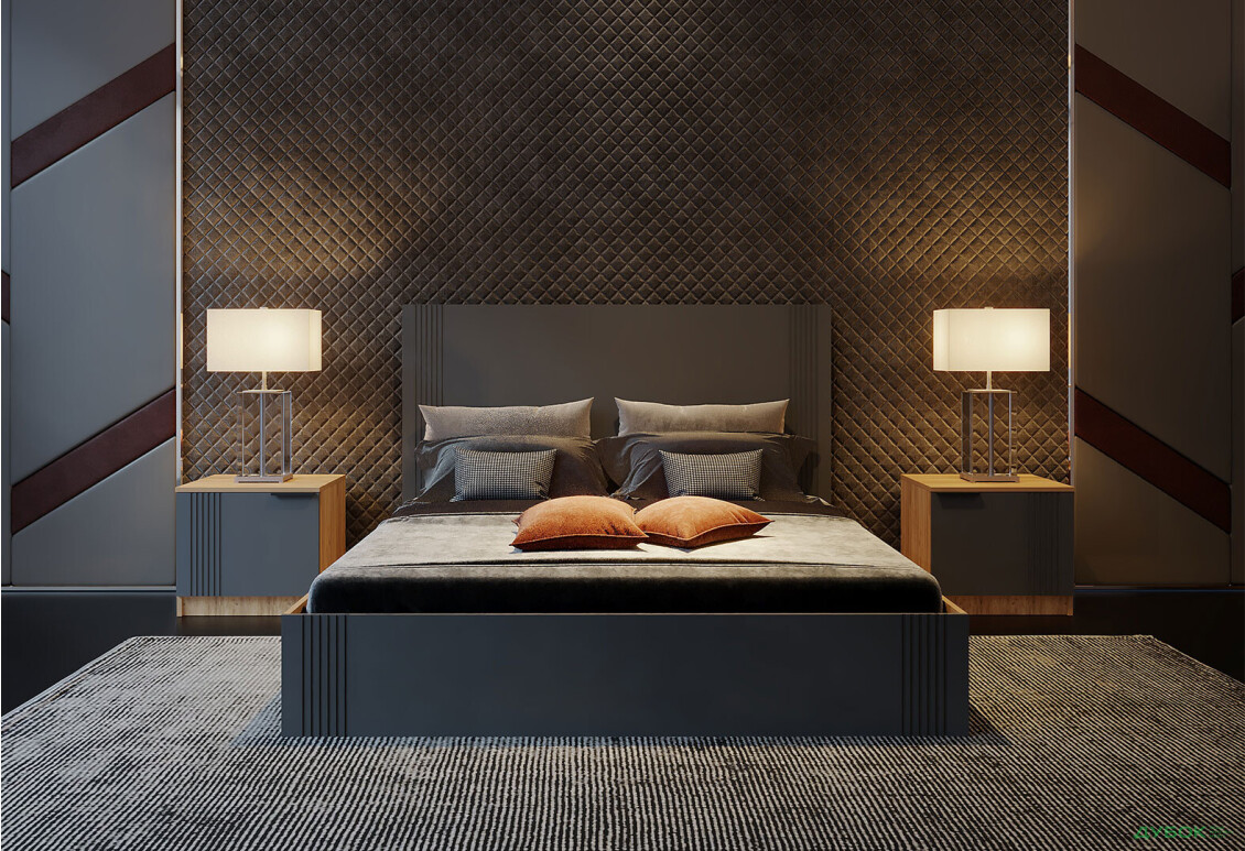 Спальня АРС Комплект в спальню без шкафа тахо / темно-серый RAL 7012 Viant