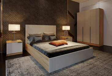 Спальня АРС Комплект в спальню со шкафом 3Д тахо / кашемир Viant