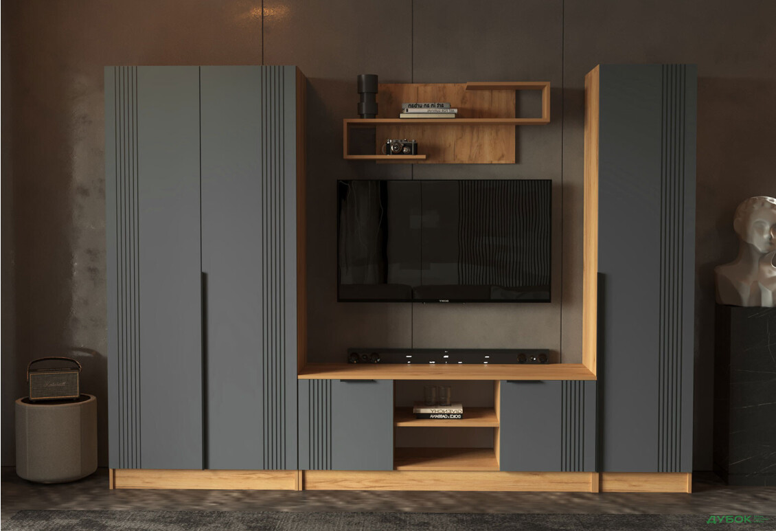 Гостиная АРС Комплект ІІ в гостиную тахо / темно-серый RAL 7012 Viant