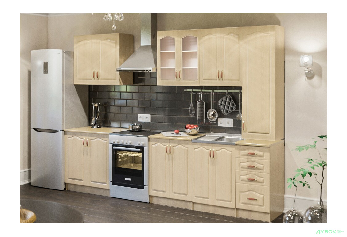 Кухня Оля Цветная 2.4 с пеналом Свит Меблив - Изображение 1 Изображение 1 - Кухня Оля Цветная 2.4 с пеналом Свит Меблив