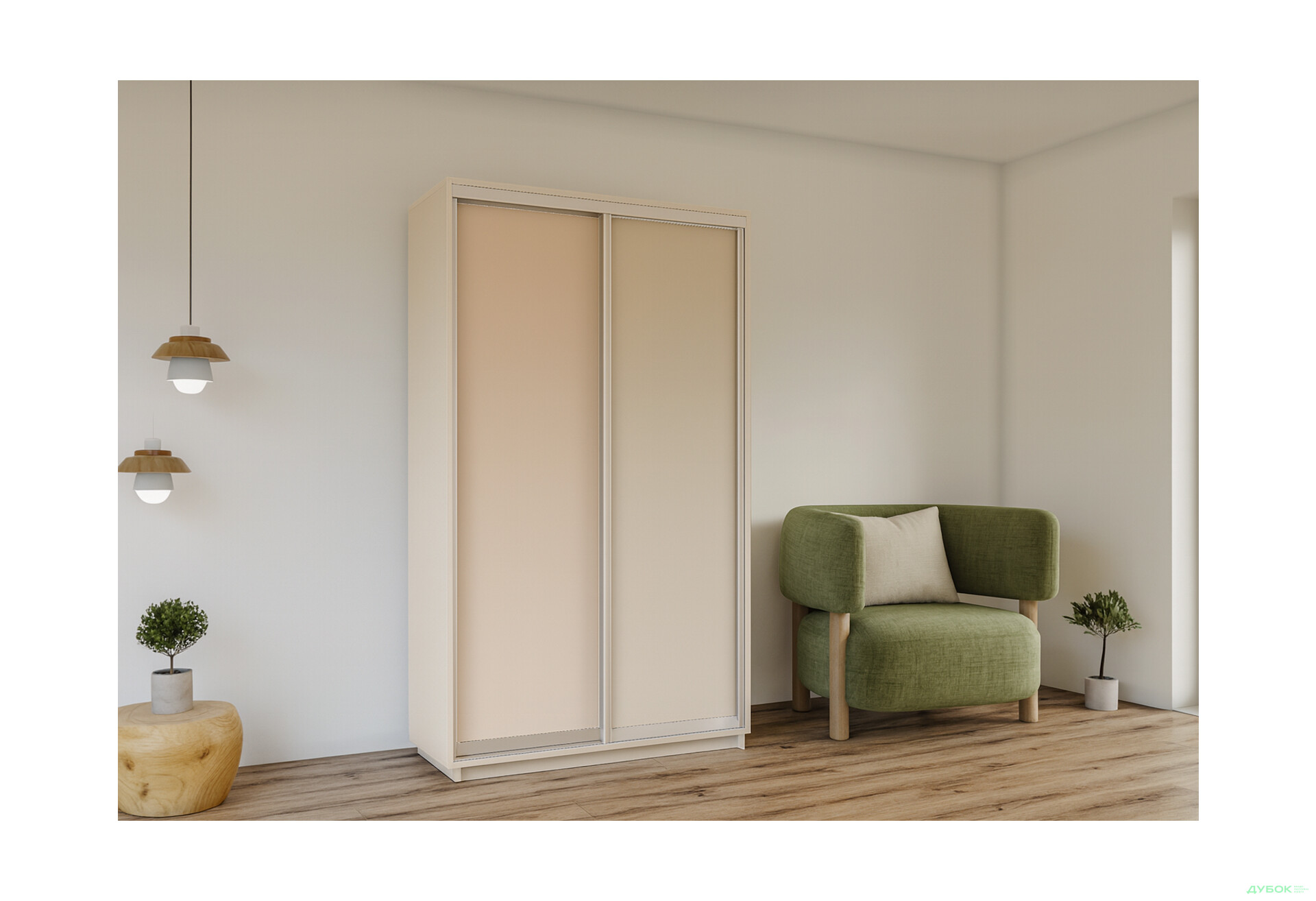 Изображение 1 - Шкаф-купе Garant 2-дверный 110 см сатин, профиль Серебро