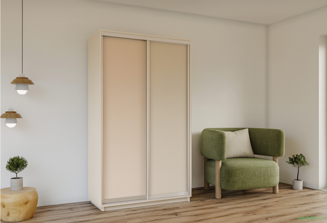 Шкаф-купе Garant 2-дверный 110 см сатин, профиль Серебро