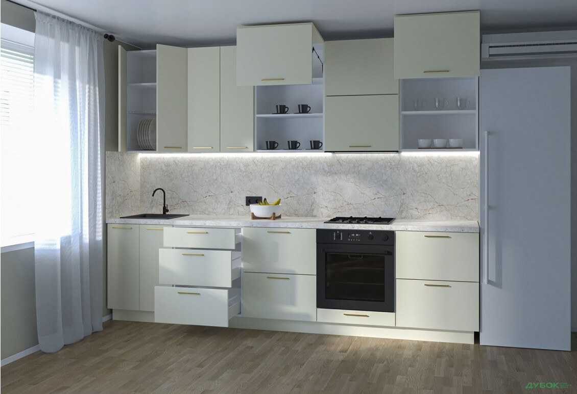 Изображение 2 - Кухня Мери / Mary 3.0 МироМарк Полумат Слоновая Кость RAL 1013, корп. белый