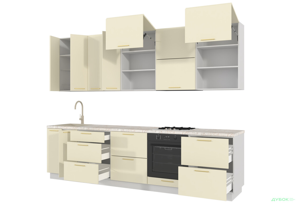 Изображение 5 - Кухня Мери / Mary 3.0 МироМарк Полумат Слоновая Кость RAL 1013, корп. белый