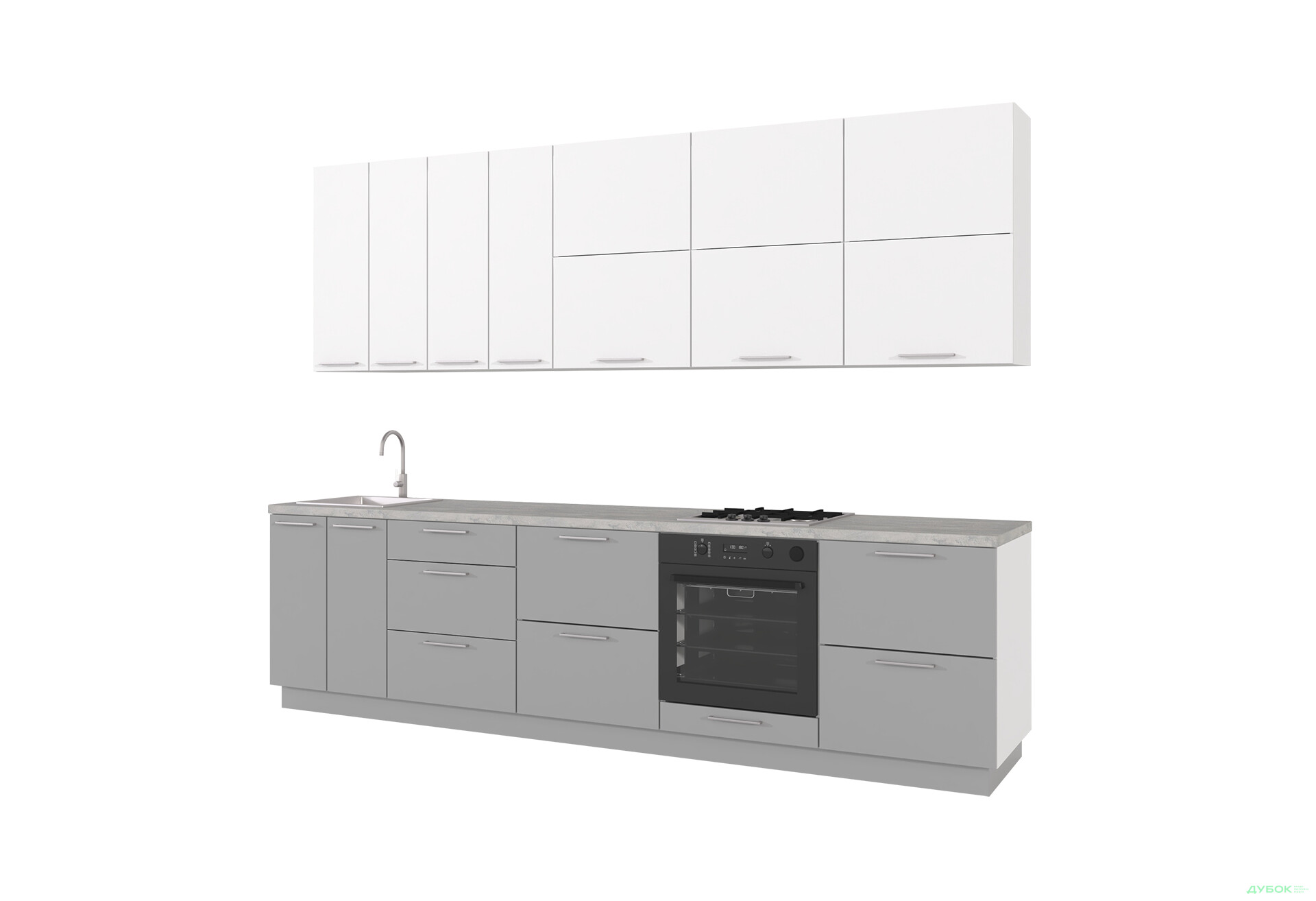 Изображение 4 - Кухня Мери / Mary 3.0 МироМарк Глянец Белый RAL 9003 / Глянец 7036 (Platinum grey), корп. белый