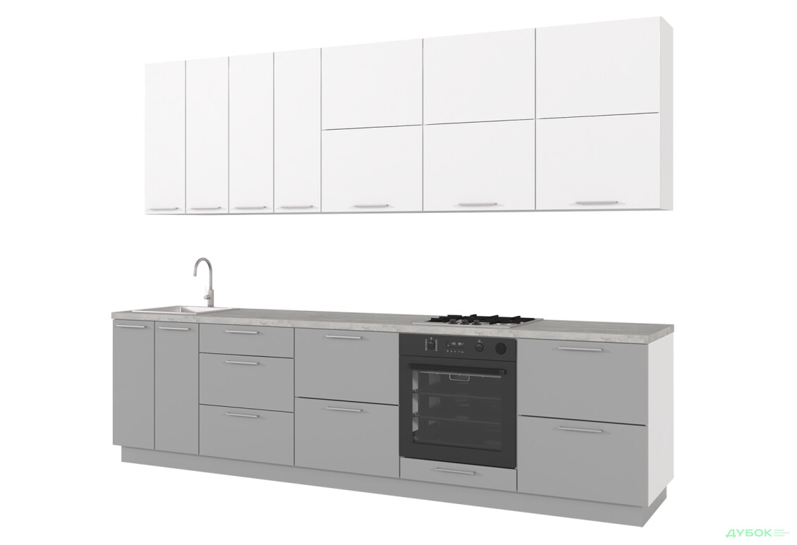 Изображение 4 - Кухня Мери / Mary 3.0 МироМарк Глянец Белый RAL 9003 / Глянец 7036 (Platinum grey), корп. белый
