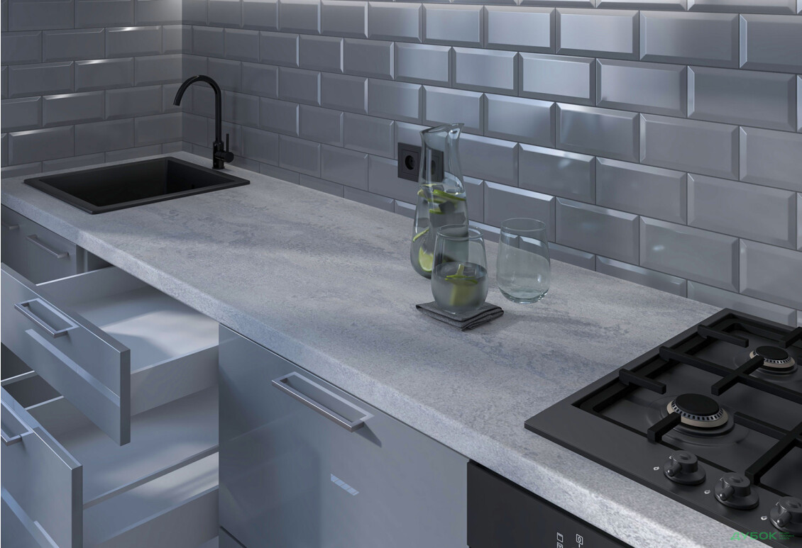 Изображение 3 - Кухня Мери / Mary 3.0 МироМарк Глянец Белый RAL 9003 / Глянец 7036 (Platinum grey), корп. белый