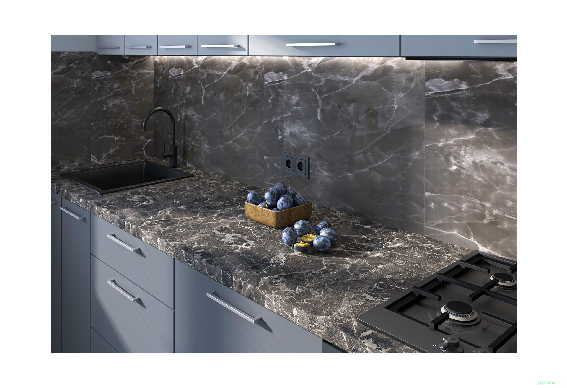 Зображення 3 - Кухня Мері / Mary 3.0 MiroMark Напівмат Сірий RAL 7036 / Напівмат Темно-Сірий RAL 7043, корп. антрацит