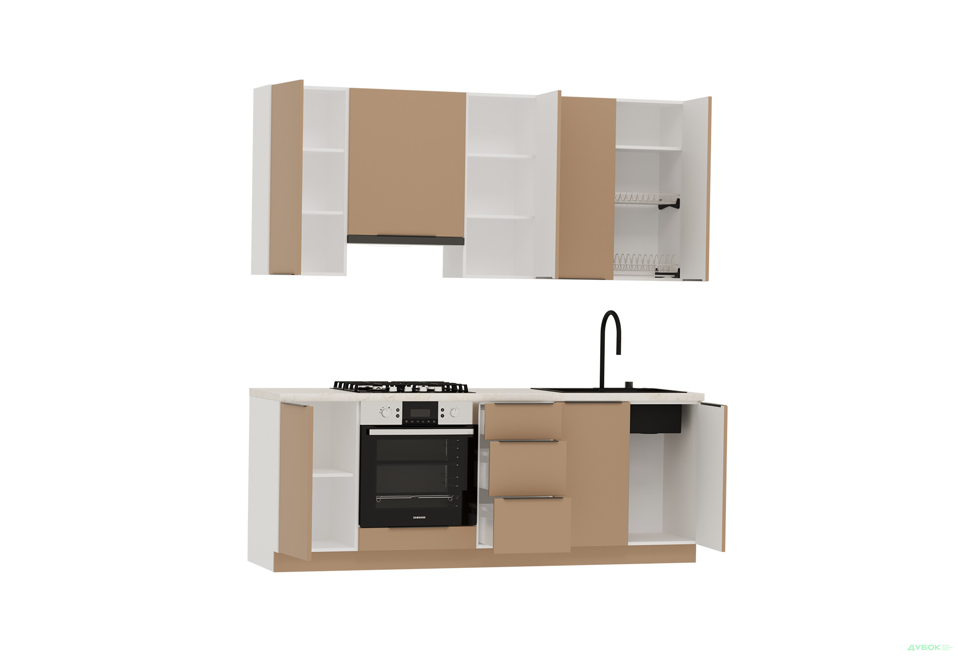 Зображення 6 - Кухня Мері / Mary 2.2 MiroMark Напівмат Капучіно RAL 1019 / корп. білий