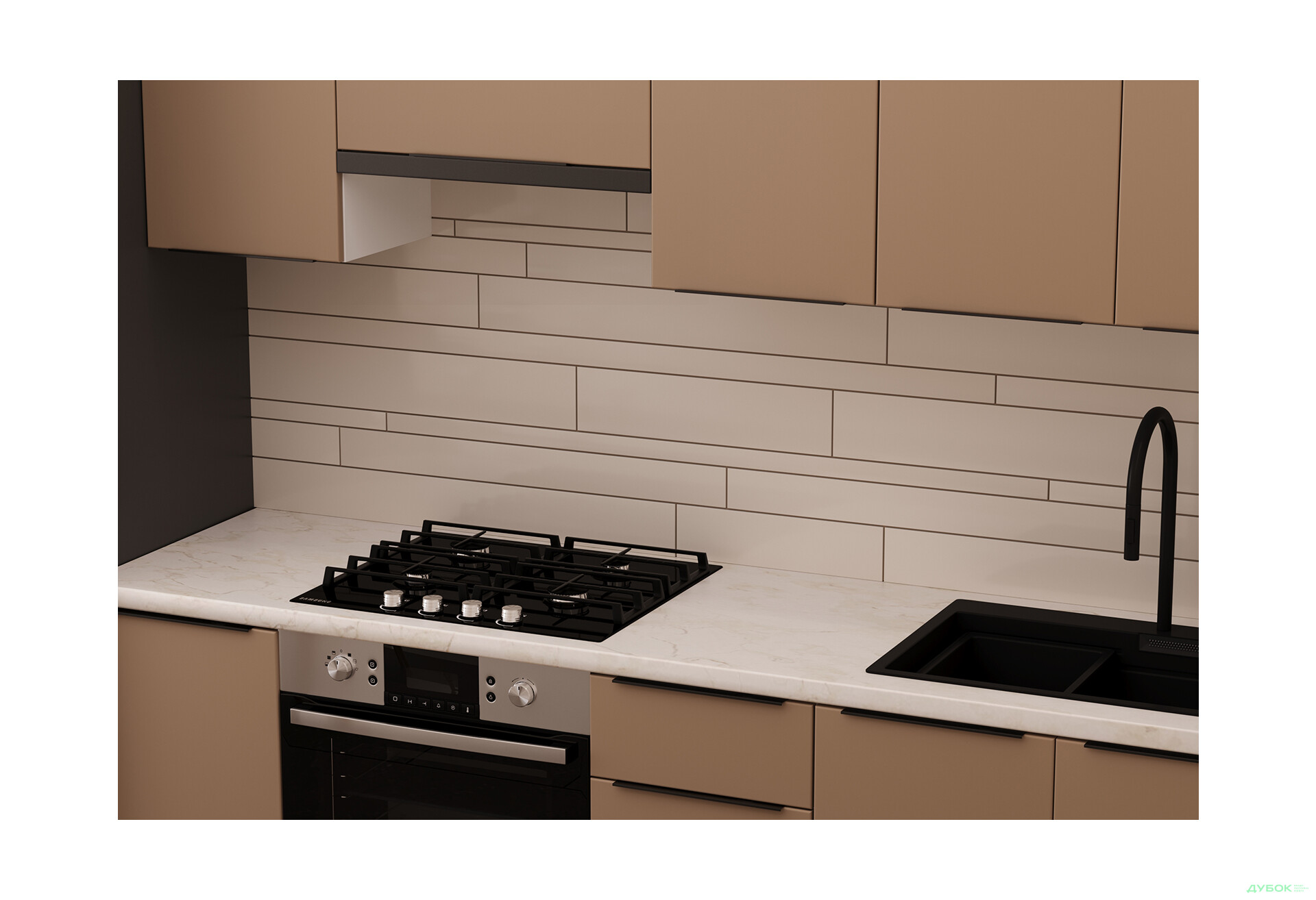 Зображення 4 - Кухня Мері / Mary 2.2 MiroMark Напівмат Капучіно RAL 1019 / корп. білий