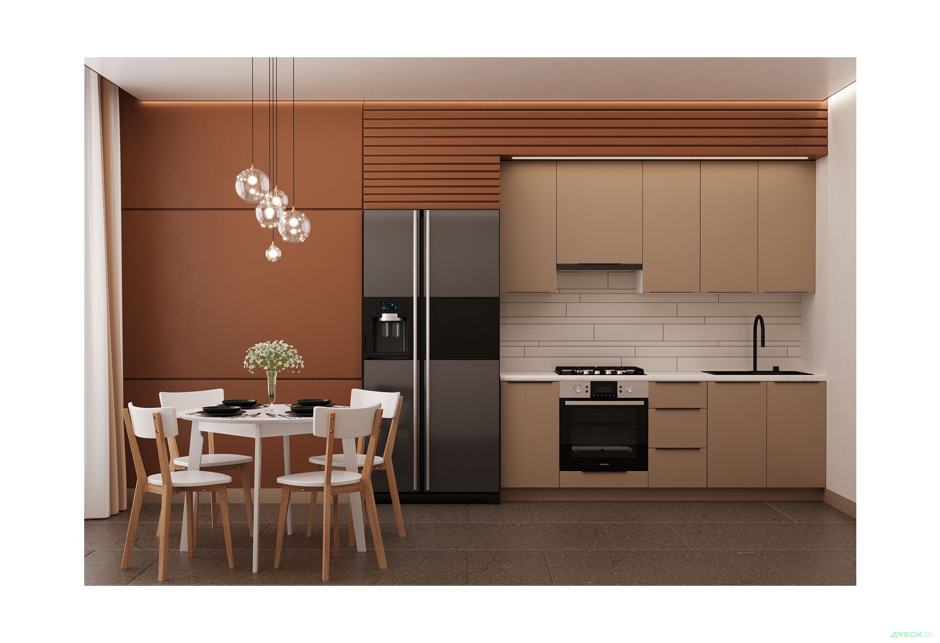 Зображення 3 - Кухня Мері / Mary 2.2 MiroMark Напівмат Капучіно RAL 1019 / корп. білий