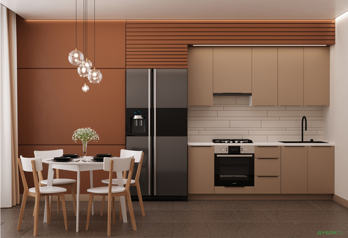 Зображення 3 - Кухня Мері / Mary 2.2 MiroMark Напівмат Капучіно RAL 1019 / корп. білий