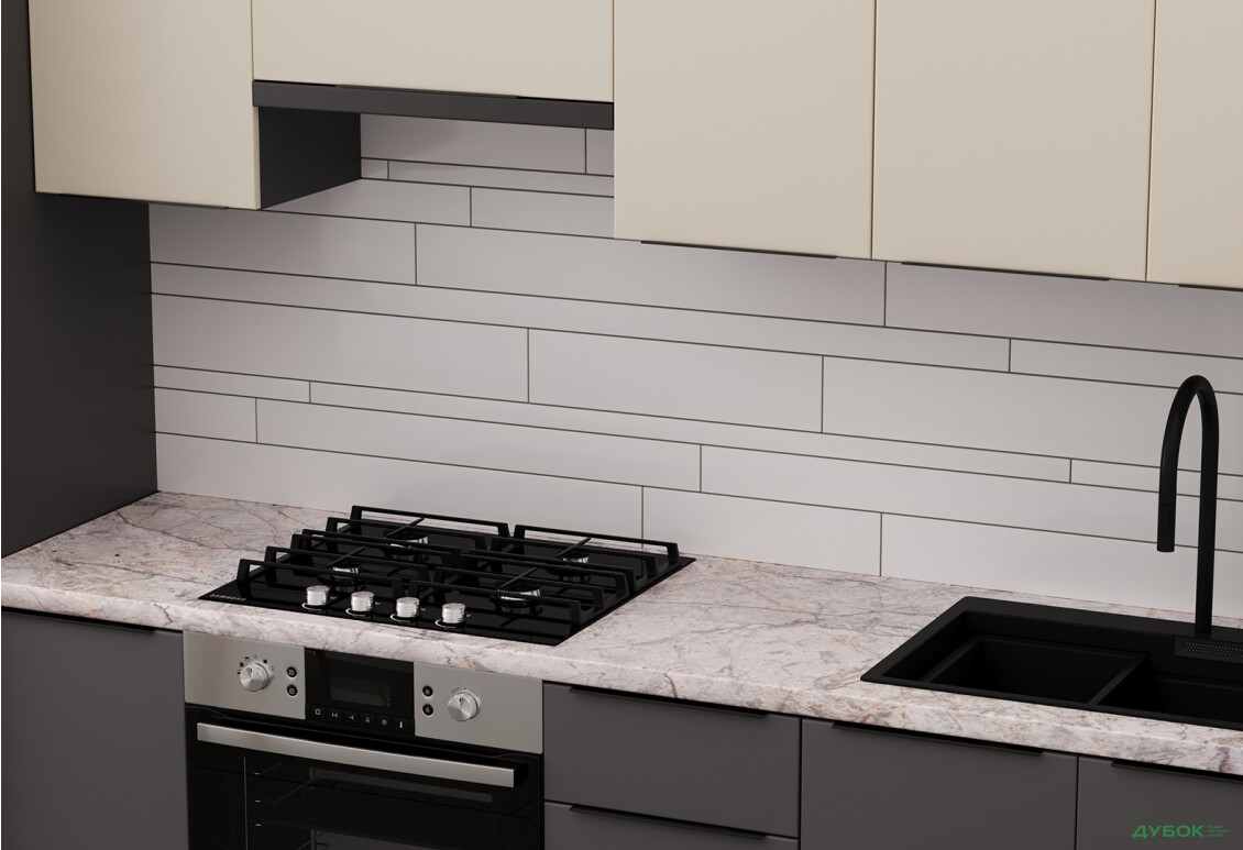 Изображение 4 - Кухня Мери / Mary 2.2 МироМарк Полумат Слоновая Кость RAL 1013 / Полумат Темно-Серый RAL 7043, корп. антрацит