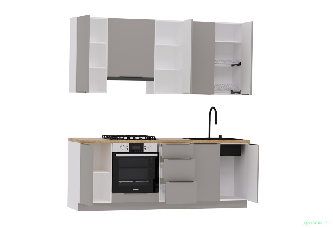 Изображение 6 - Кухня Мери / Mary 2.2 МироМарк Полумат Серый RAL 7036, корп. белый