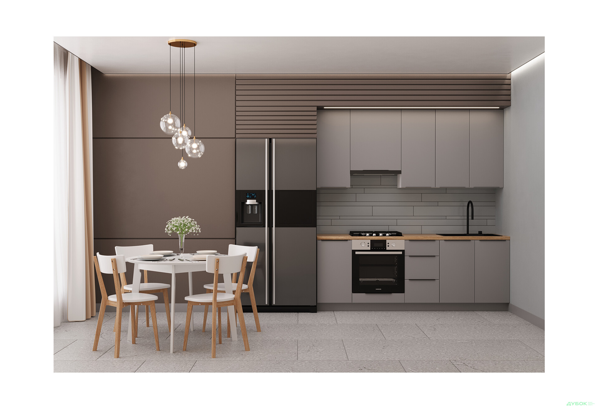 Изображение 4 - Кухня Мери / Mary 2.2 МироМарк Полумат Серый RAL 7036, корп. белый