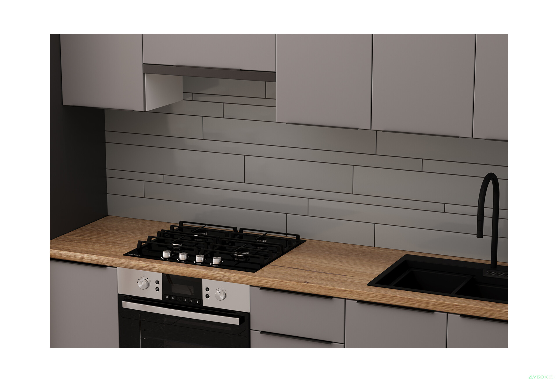 Изображение 3 - Кухня Мери / Mary 2.2 МироМарк Полумат Серый RAL 7036, корп. белый