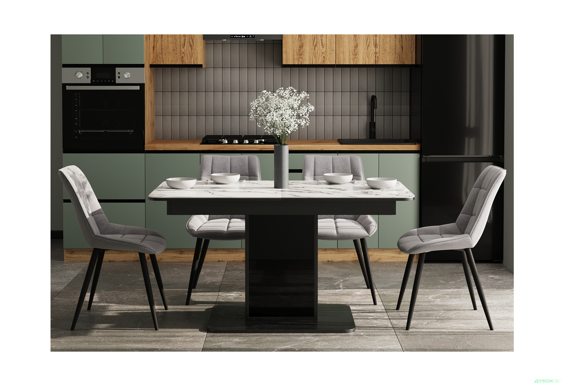 Изображение 3 - Комплект стол Бостон Т раскладной 140/180 см + 4 стула Evo (светло-серый)