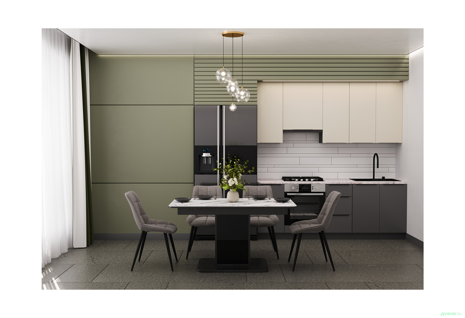 Зображення 2 - Комплект стіл Бостон Т розкладний 140/180 см + 4 стільці Evo (світло-коричневий)