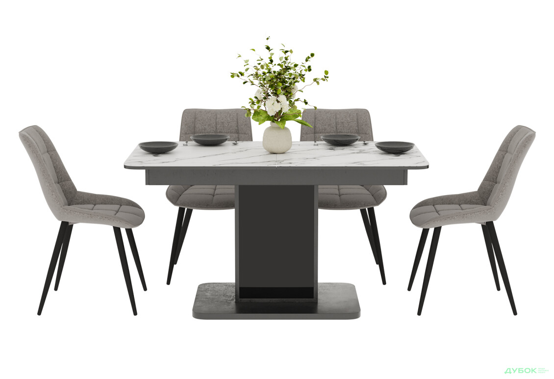 Комплект стіл Бостон Т розкладний 140/180 см + 4 стільці Evo (світло-коричневий)