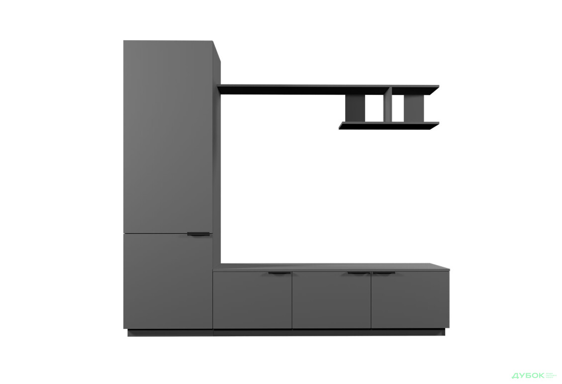 Зображення 2 - Вітальня Viant ВТ-2 з пеналом і полицею 200 см, антрацит