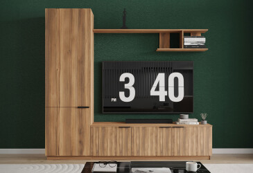 Вітальня Viant ВТ-2 з пеналом і полицею 200 см, бурштин