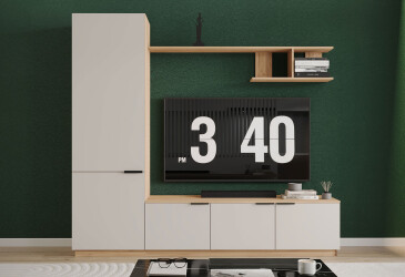 Вітальня Viant ВТ-2 з пеналом і полицею 220 см, тахо / кашемір