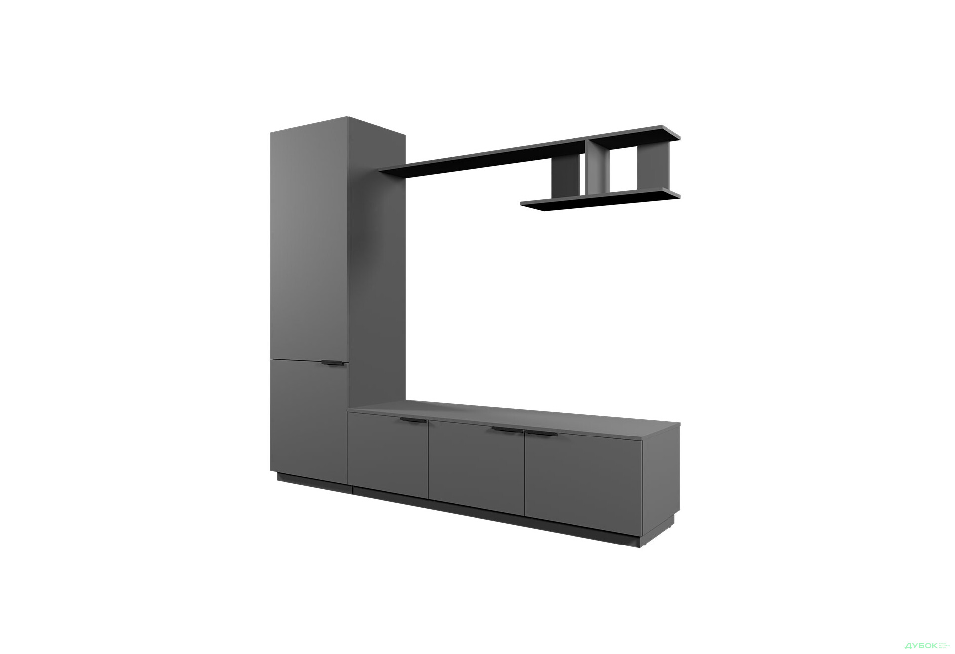 Зображення 2 - Вітальня Viant ВТ-2 з пеналом і полицею 220 см, антрацит