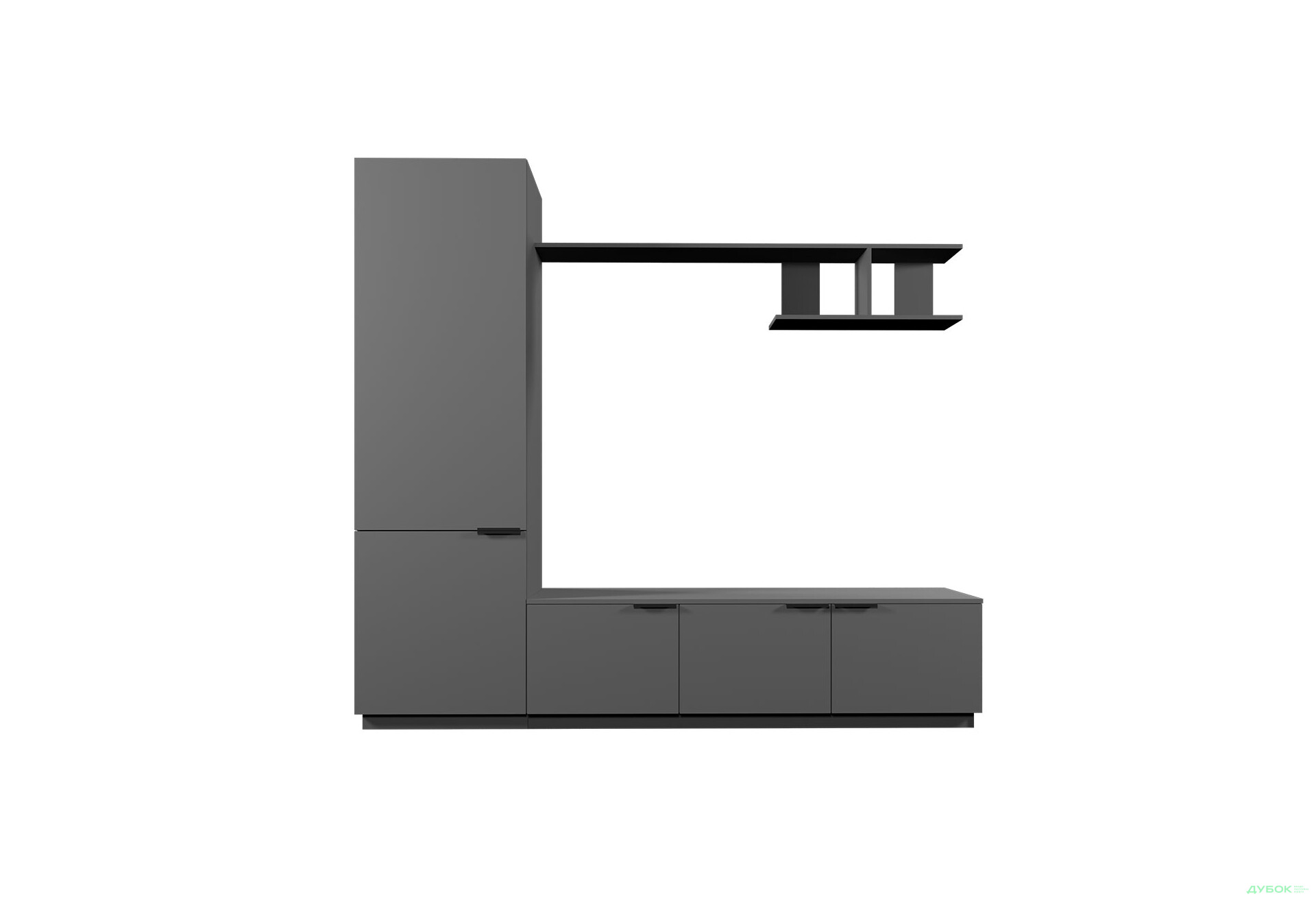 Зображення 3 - Вітальня Viant ВТ-2 з пеналом і полицею 220 см, антрацит