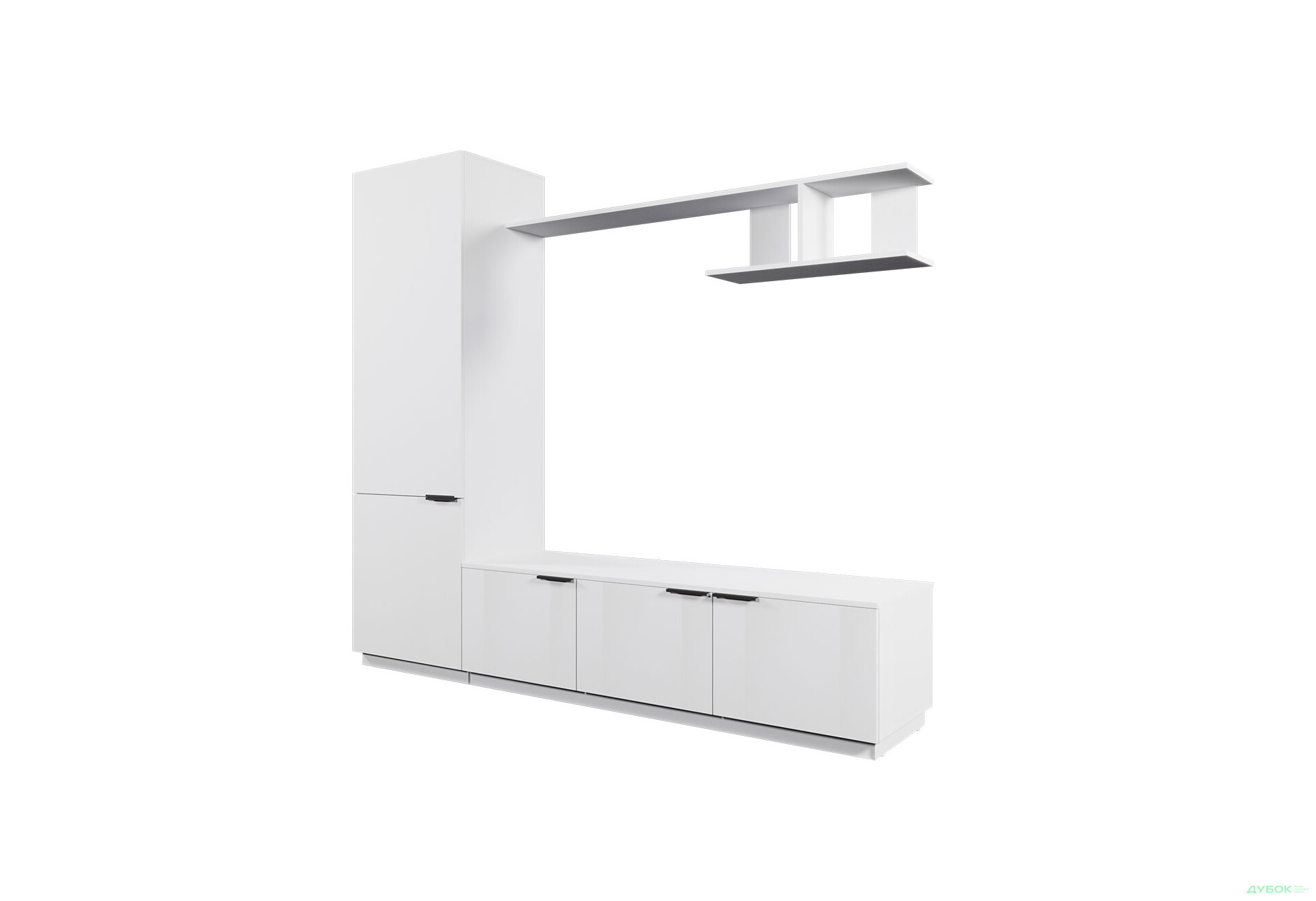 Зображення 3 - Вітальня Viant ВТ-2 з пеналом і полицею 200 см, біла