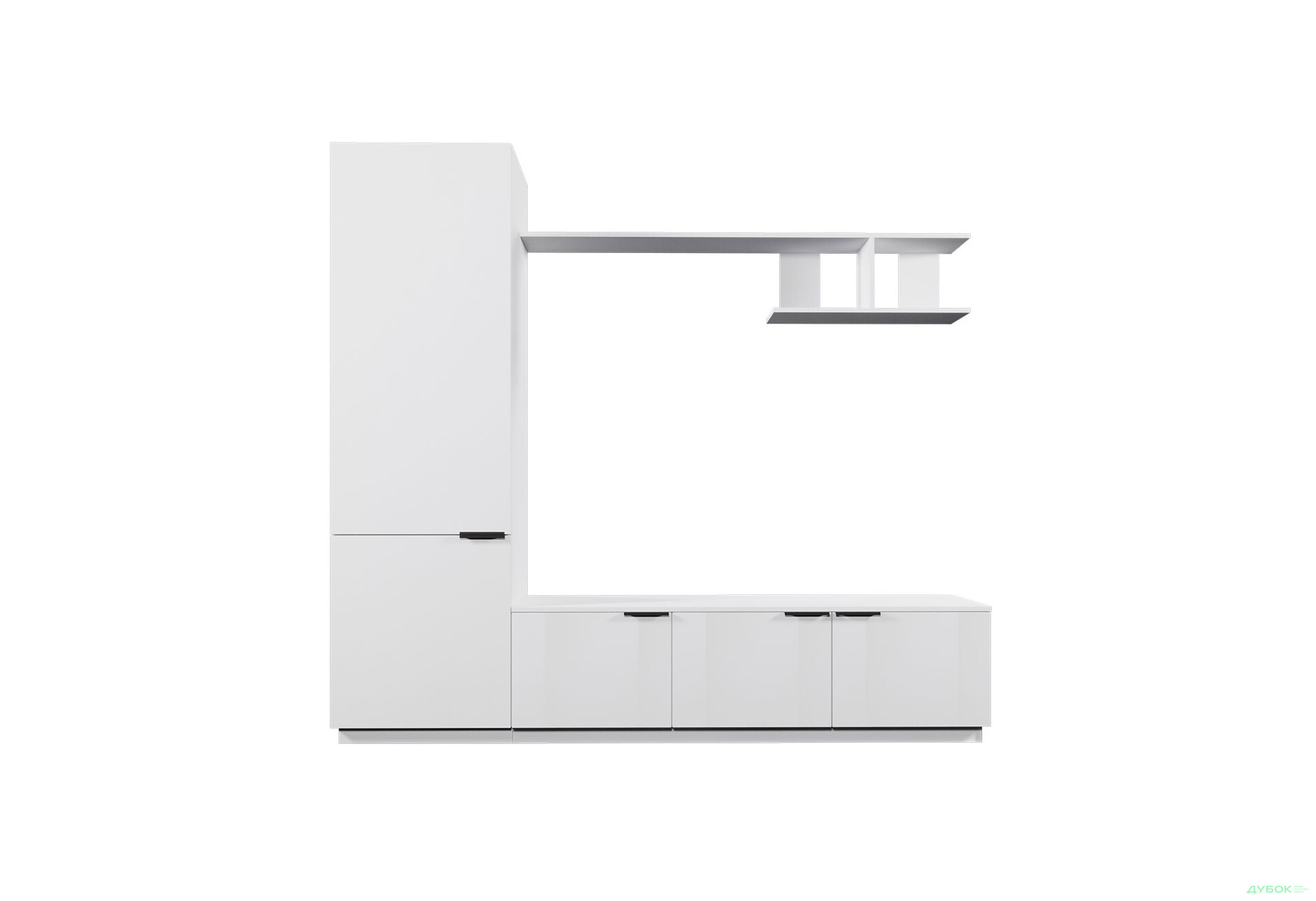 Зображення 2 - Вітальня Viant ВТ-2 з пеналом і полицею 200 см, біла