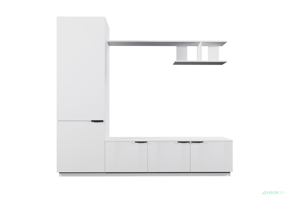 Зображення 2 - Вітальня Viant ВТ-2 з пеналом і полицею 200 см, біла