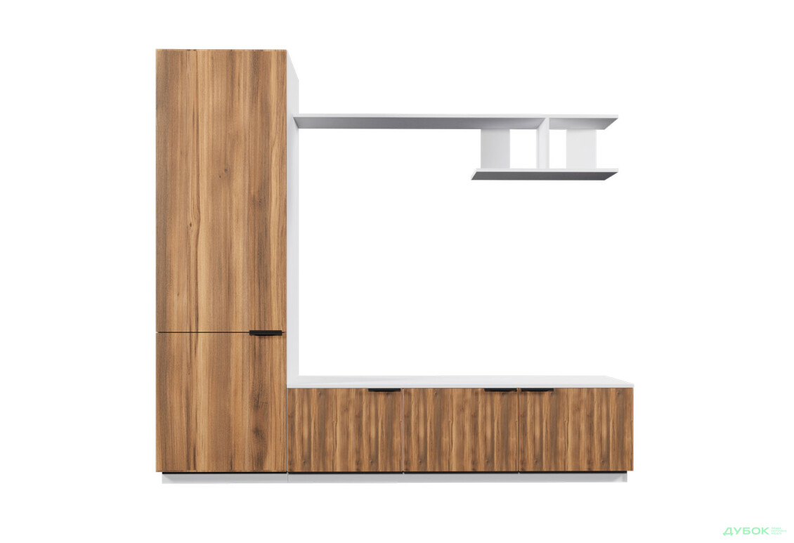 Изображение 2 - Гостиная Viant ВТ-2 с пеналом і полкой 200 см, белый / янтарь