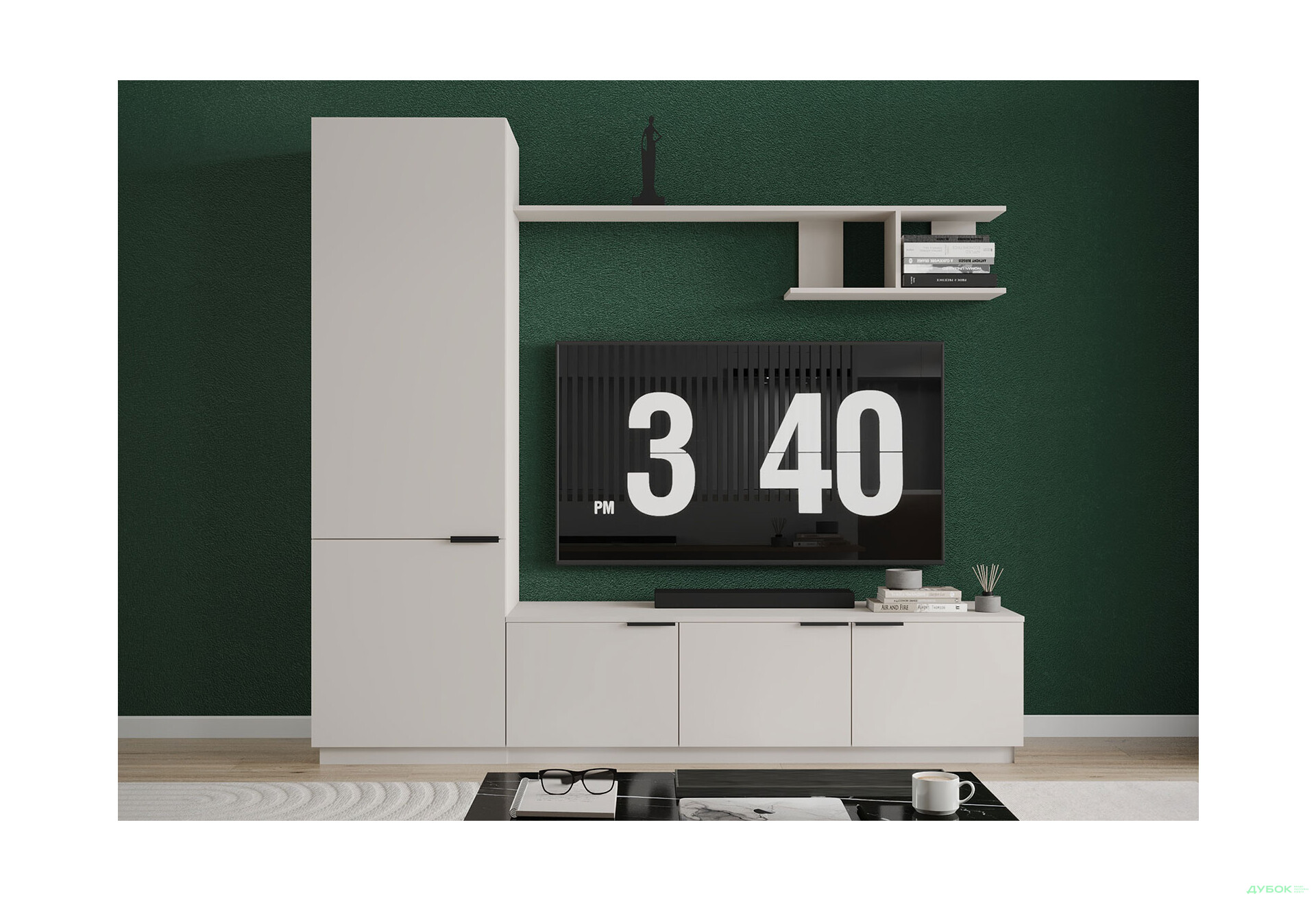 Зображення 1 - Вітальня Viant ВТ-2 з пеналом і полицею 200 см, кашемір