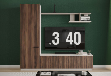 Вітальня Viant ВТ-2 з пеналом і полицею 200 см, кашемір / рістретто