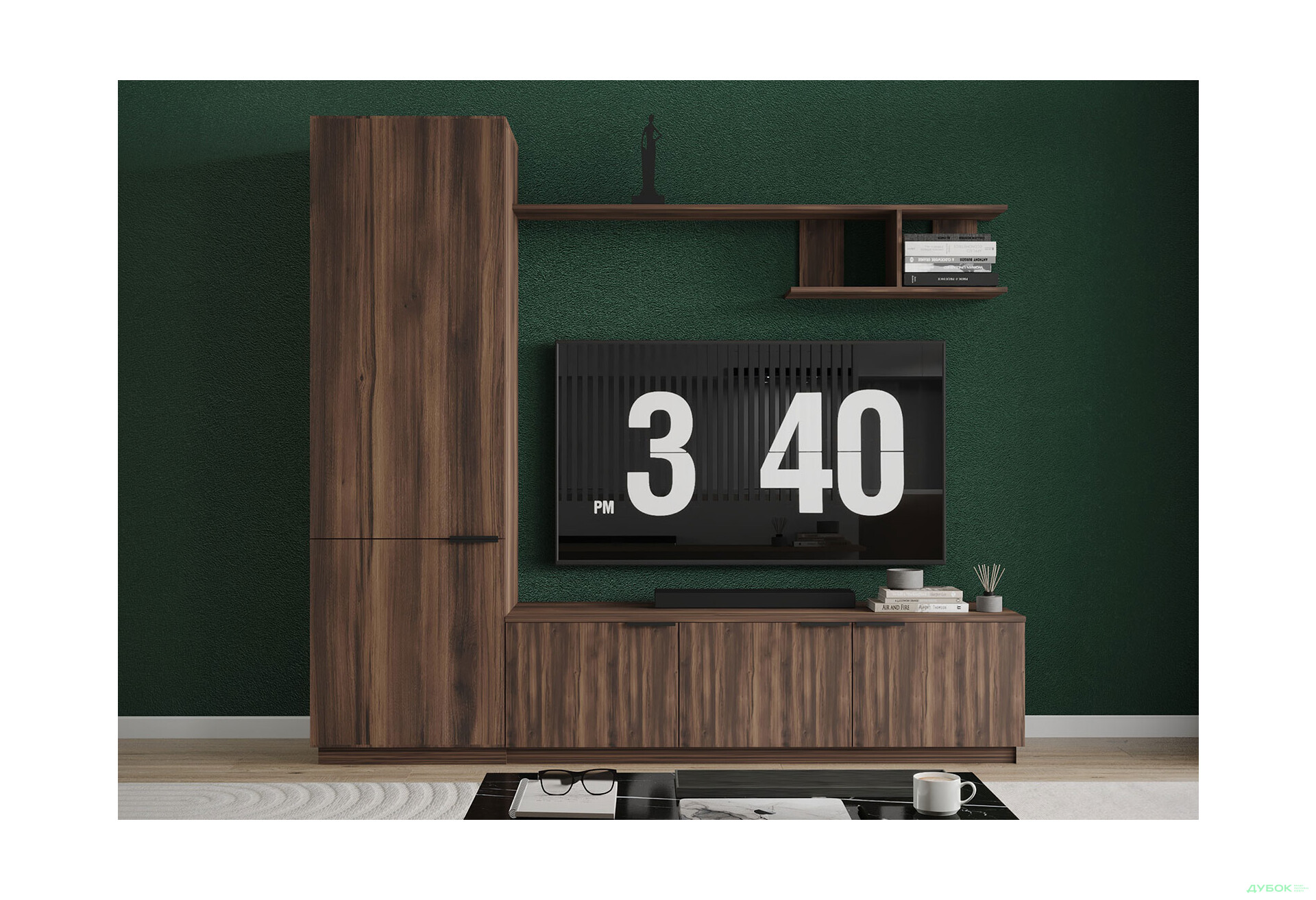 Зображення 1 - Вітальня Viant ВТ-2 з пеналом і полицею 200 см, дуб рістретто