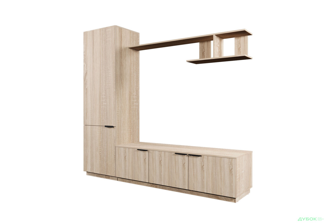 Зображення 2 - Вітальня Viant ВТ-2 з пеналом і полицею 200 см, дуб сонома