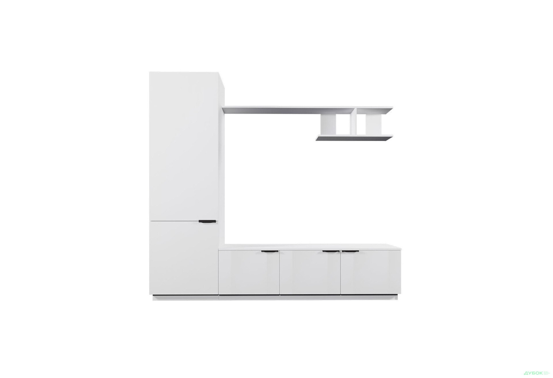 Зображення 3 - Вітальня Viant ВТ-2 з пеналом і полицею 220 см, біла