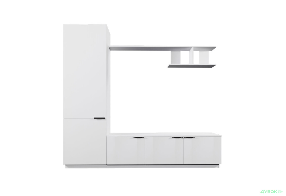 Зображення 3 - Вітальня Viant ВТ-2 з пеналом і полицею 220 см, біла