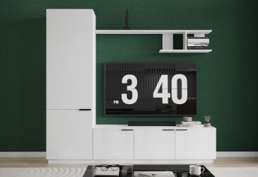 Гостиная Viant ВТ-2 с пеналом і полкой 220 см, белая