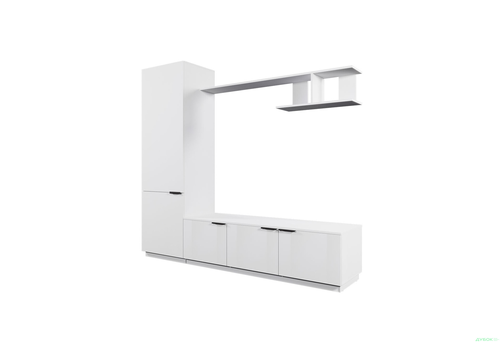 Зображення 2 - Вітальня Viant ВТ-2 з пеналом і полицею 220 см, біла