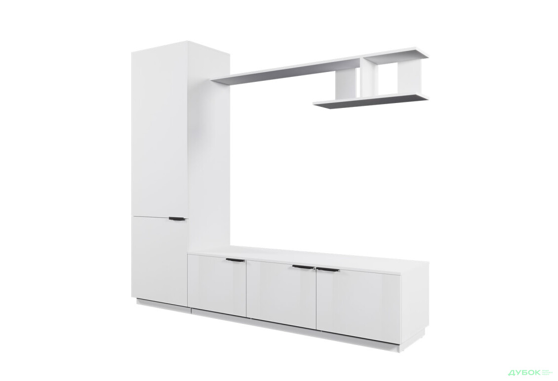 Зображення 2 - Вітальня Viant ВТ-2 з пеналом і полицею 220 см, біла