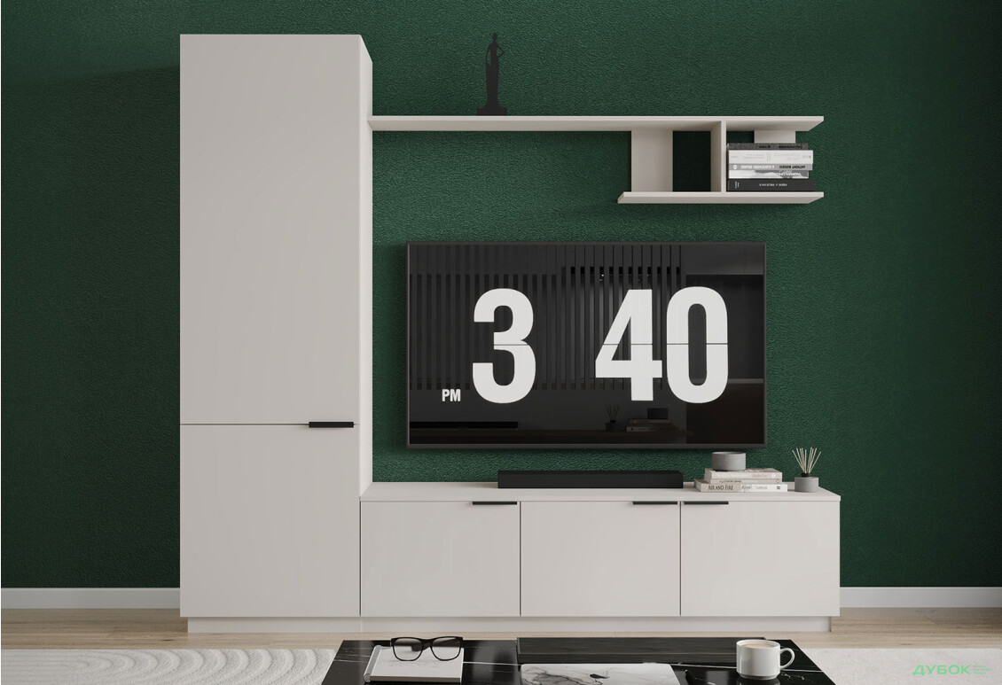 Вітальня Viant ВТ-2 з пеналом і полицею 220 см, кашемір